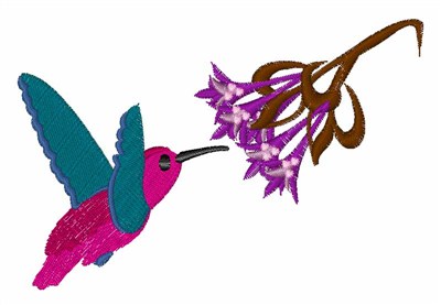Feeding Hummingbird Machine Embroidery Design