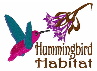 Hummingbird Habitat Machine Embroidery Design