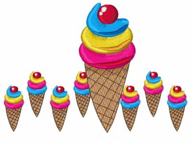 Picture of Colorful Ice Cream Machine Embroidery Design