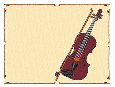 Framed Violin Machine Embroidery Design