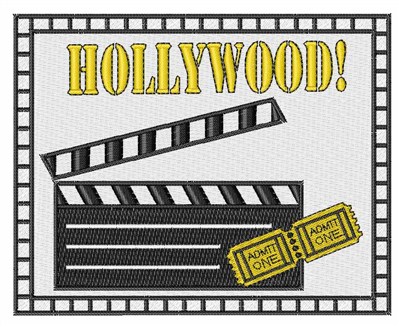 Hollywood Movie Cue Machine Embroidery Design