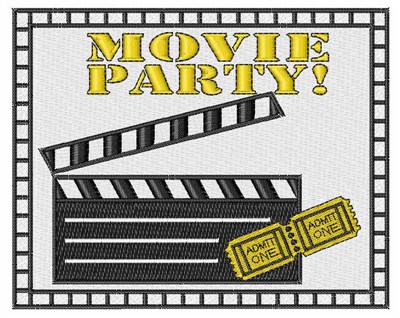 Movie Party! Machine Embroidery Design