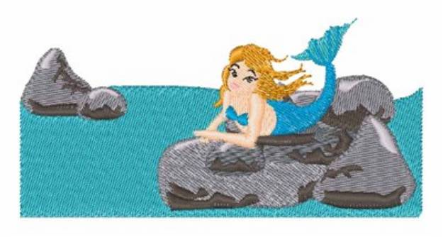 Picture of Mermaid on Rock Machine Embroidery Design