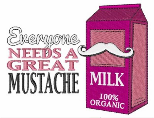 Picture of A Great Mustache Machine Embroidery Design