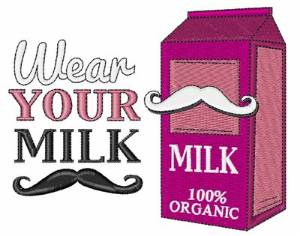 Picture of Wear Your Milk Mustache Machine Embroidery Design