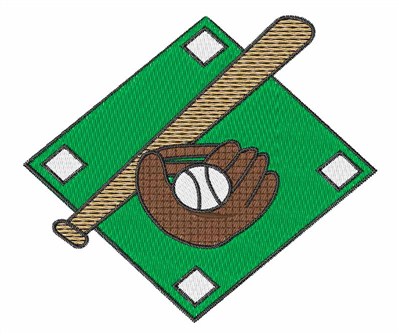 Baseball Diamond Machine Embroidery Design