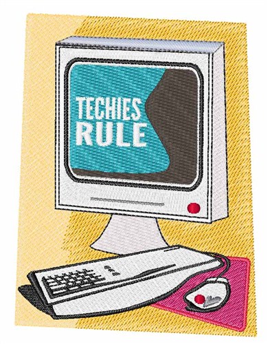 Techies Rule Machine Embroidery Design