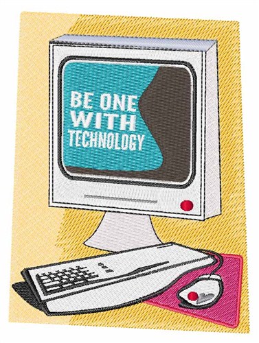 One with Technology Machine Embroidery Design