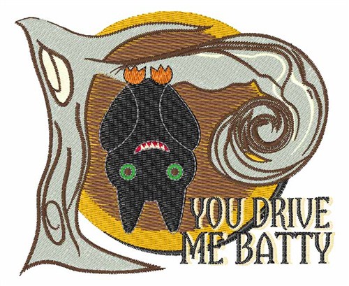 Drive Me Batty Machine Embroidery Design