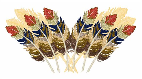 Fall Color Feathers Machine Embroidery Design