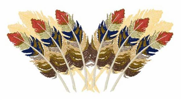 Picture of Fall Color Feathers Machine Embroidery Design