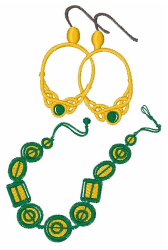 Earrings & Necklace Machine Embroidery Design