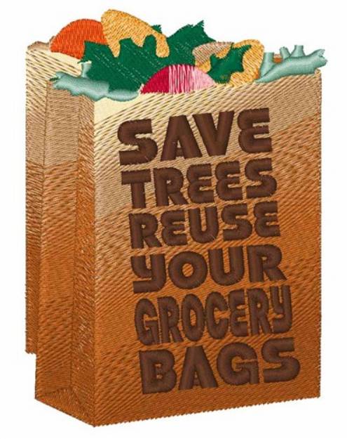 Picture of Save Trees Reuse Machine Embroidery Design