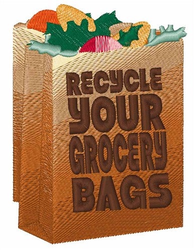 Recycle Grocery Bags Machine Embroidery Design