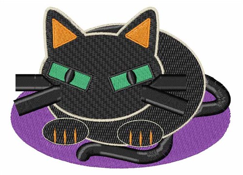 Black Kitty Machine Embroidery Design