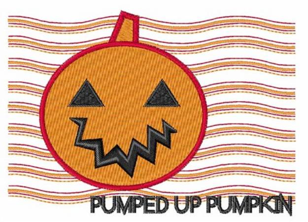 Picture of Pumped Up Pumpkin Machine Embroidery Design