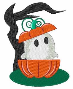 Picture of Pumpkin Ghost Machine Embroidery Design