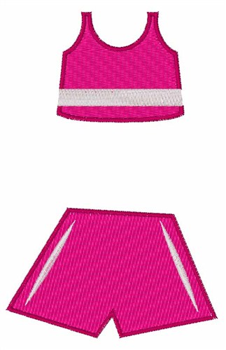 Pink Workout Outfit Machine Embroidery Design