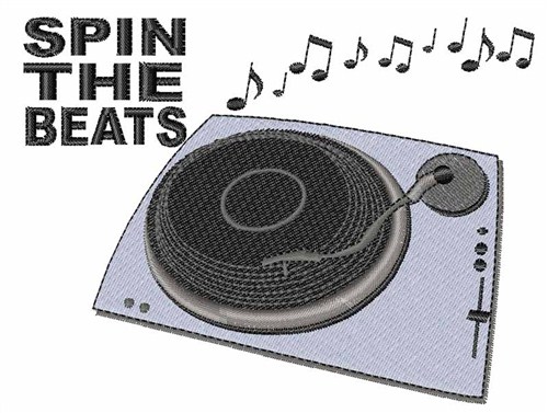 Spin the Beats Machine Embroidery Design
