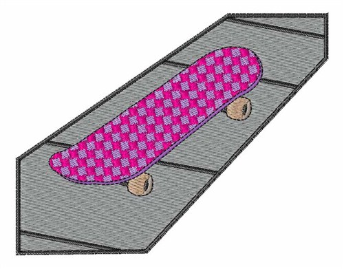 Checkered Skateboard Machine Embroidery Design