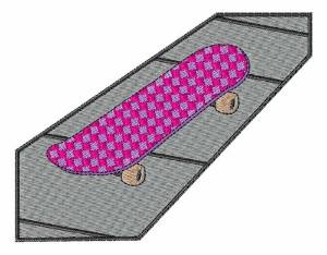 Picture of Checkered Skateboard Machine Embroidery Design