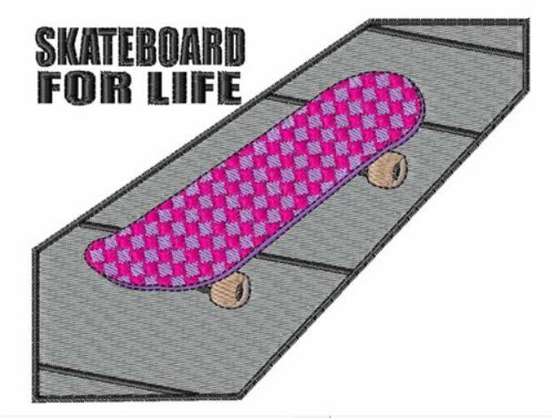 Picture of Skateboard for Life Machine Embroidery Design