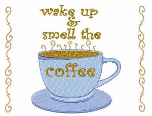 Picture of Wake Up & Smell Coffee Machine Embroidery Design