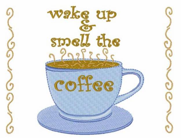 Picture of Wake Up & Smell Coffee Machine Embroidery Design