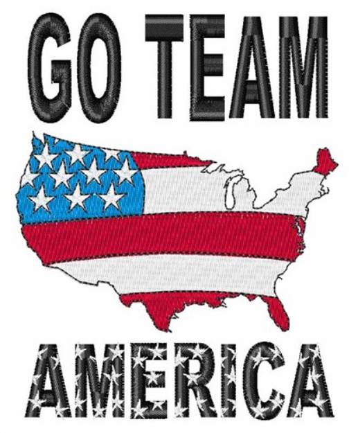Picture of Go Team America Machine Embroidery Design