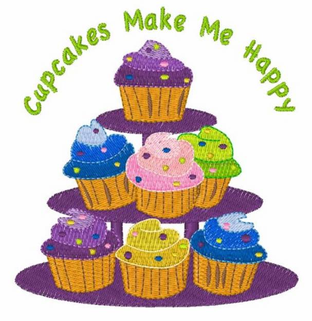 Picture of Happy Cupcakes Machine Embroidery Design