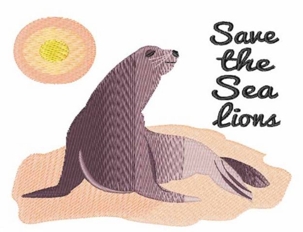 Picture of Save the Sea Lions Machine Embroidery Design
