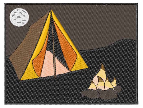 Tent Camping Machine Embroidery Design