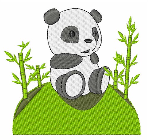 Panda Bear Cub Machine Embroidery Design