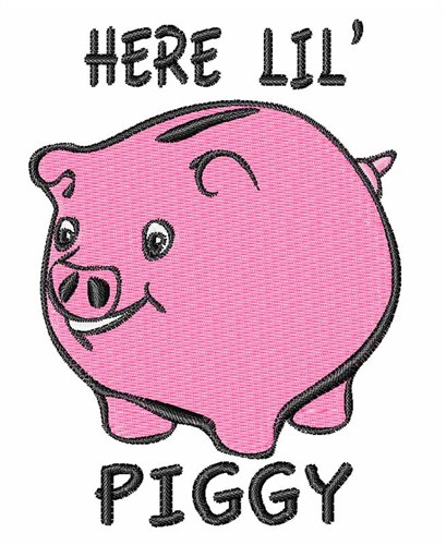 Here Lil Piggy Machine Embroidery Design