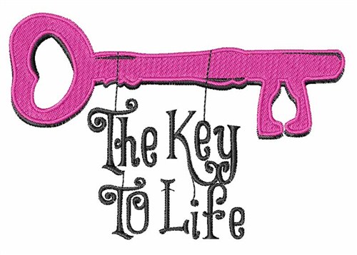 Key to Life Machine Embroidery Design