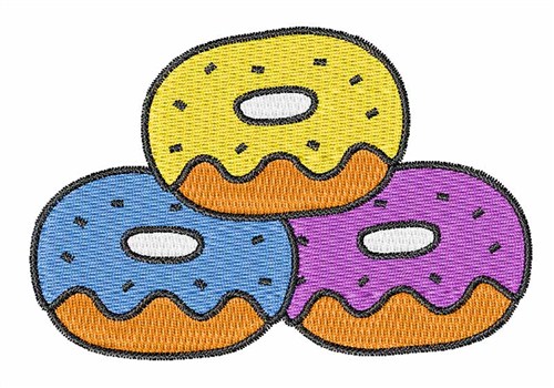 Colorful Doughnuts Machine Embroidery Design