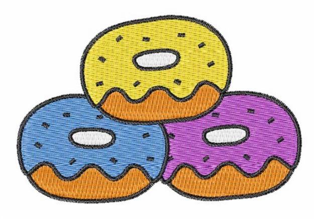 Picture of Colorful Doughnuts Machine Embroidery Design