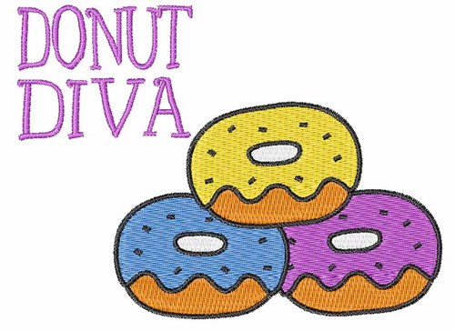 Donut Diva Machine Embroidery Design
