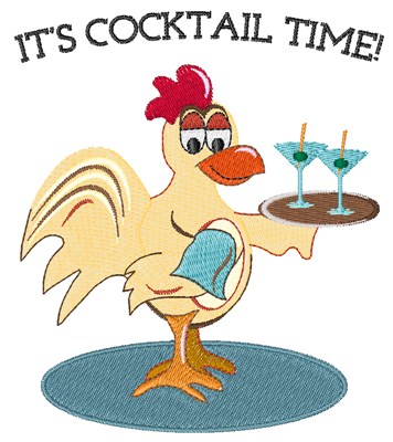 Cocktail Time Machine Embroidery Design