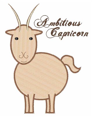 Ambitious Capricorn Machine Embroidery Design