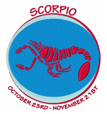 Scorpio Dates Machine Embroidery Design