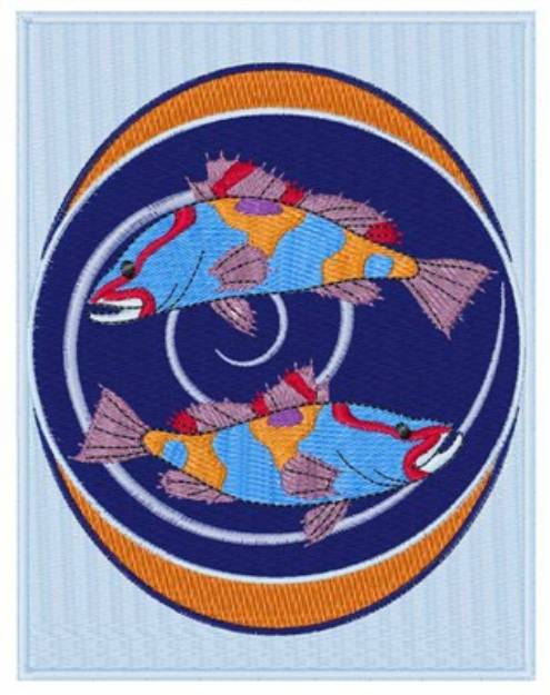 Picture of Pisces Sign Machine Embroidery Design