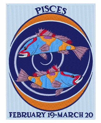 Pisces Dates Machine Embroidery Design