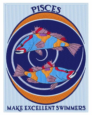 Swimming Pisces Machine Embroidery Design