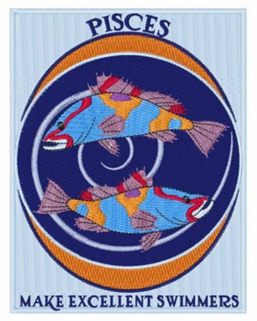 Picture of Swimming Pisces Machine Embroidery Design