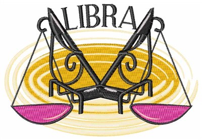 Libra Horoscope Machine Embroidery Design
