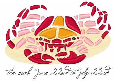 Crab Dates Machine Embroidery Design