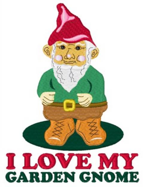 Picture of Love Gnome Machine Embroidery Design