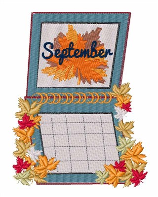 September Calendar Machine Embroidery Design