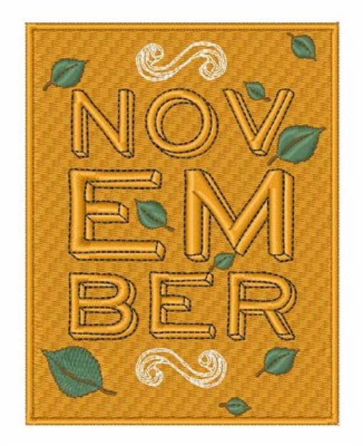 Picture of November Leaves Machine Embroidery Design